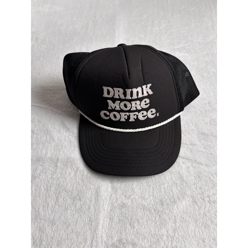 Dutch Bros Drink More Coffee Snap Back Trucker Hat‎ Black *